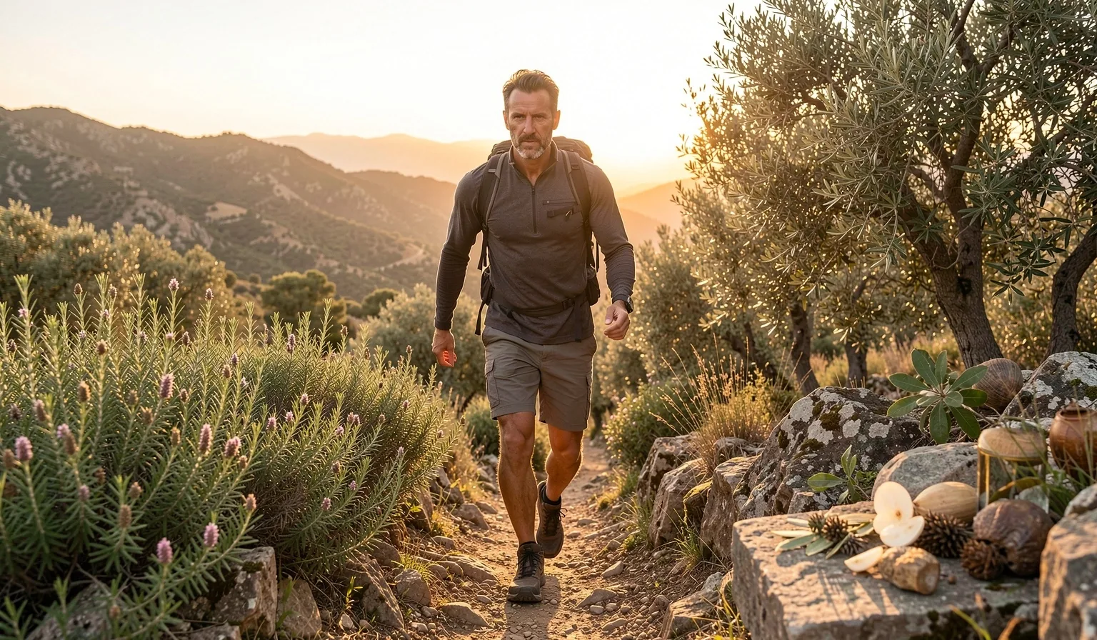 Hombre activo en la naturaleza